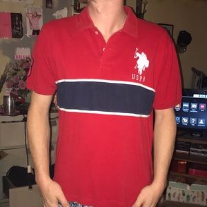 U.S POLO ASSN-L collar shirt(EUC)READ DESCRIPTION
